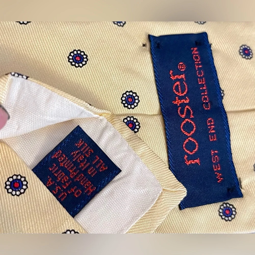 LOT of 3 Vintage Rooster Men’s Ties: Cotton Madras, Wool Gabardine, and Silk.